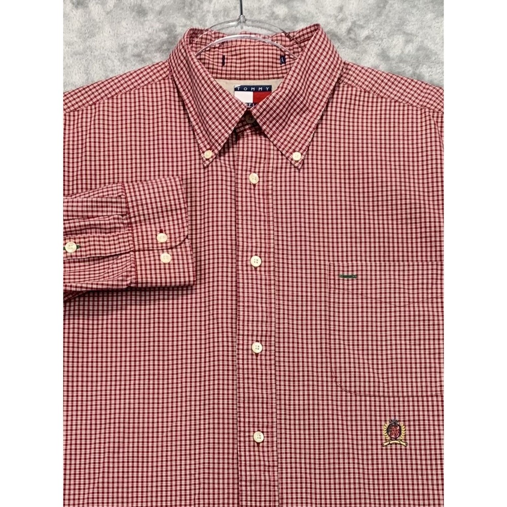 Tommy Hilfiger Button Down Shirt Checkered Plaid Long Sleeve XL - Picture 1 of 11